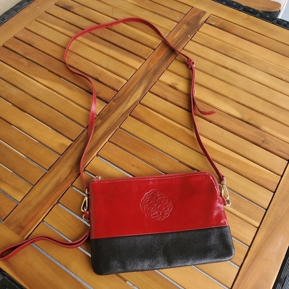 Red&black small leather‎ purse crossbody hand bag for woman  cristmas, valentine